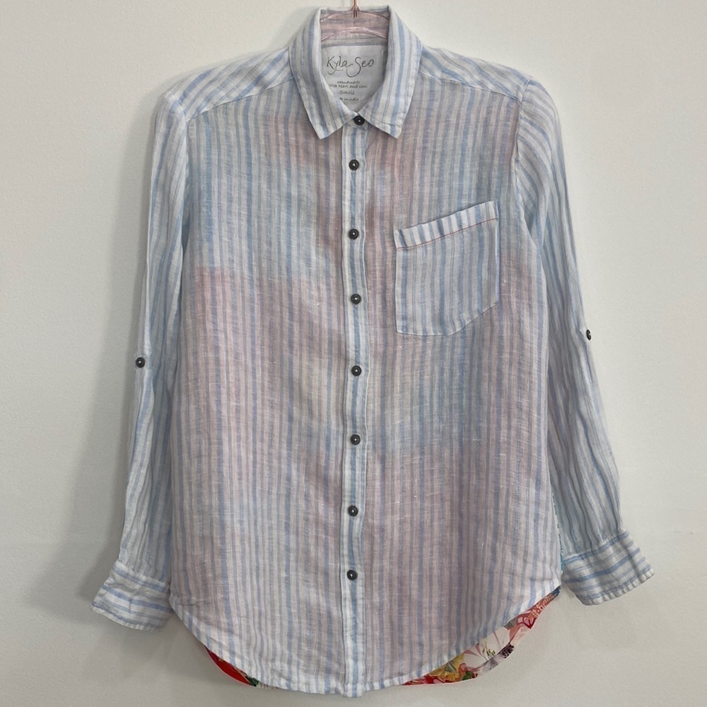 Kyla Seo Button Down Top Handmade Patchwork Women's Small